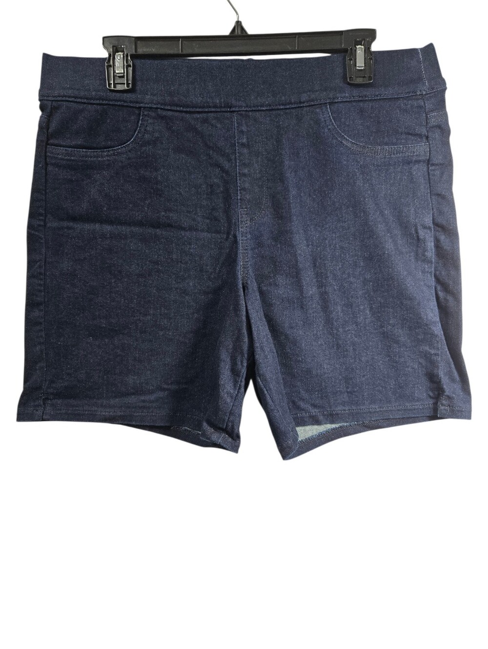 NYDJ Pull-On Denim Shorts Side Slit Lift X Tuck Stretch Back Pockets Dark Wash